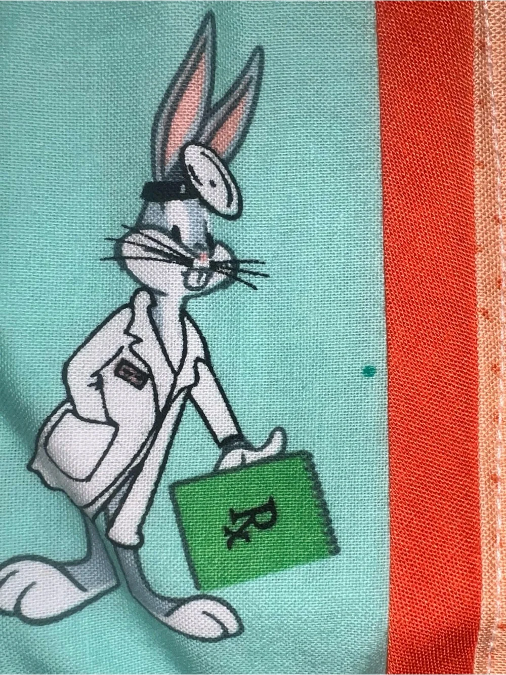 Handmade Bugs Bunny Mint Green Orange Single Pillowcase